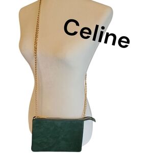 Authentic Celine Emerald Green Crossbody Bag